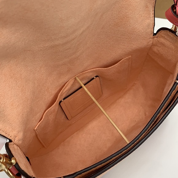 COACH Georgie Saddle Bag In Colorblock COLOR:
Gold/Faded Blush/Taffy - Picture 13 of 16